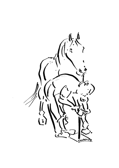 Maniscalco e cavallo