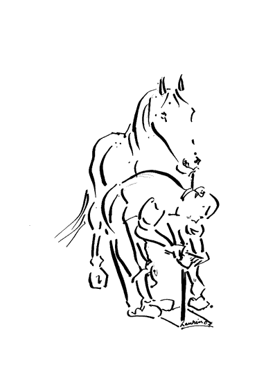 Farrier and horse